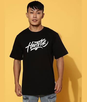 Veirdo Pack of 1 Cotton Oversized Fit Men's T-Shirt ( Black )