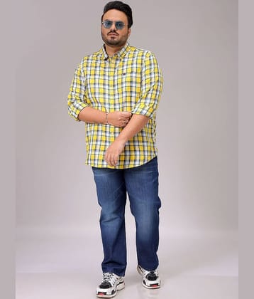 HARDSODA 100% Cotton Regular Fit Checks Full Sleeves Men's Casual Shirt - Yellow ( Pack of 1 )