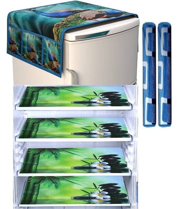 Shaphio (4 Fridge Mats + 1 Fridge Top Cover + 2 Handle Cover)