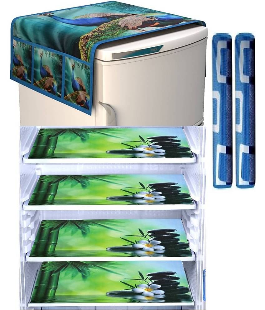 Shaphio (4 Fridge Mats + 1 Fridge Top Cover + 2 Handle Cover)