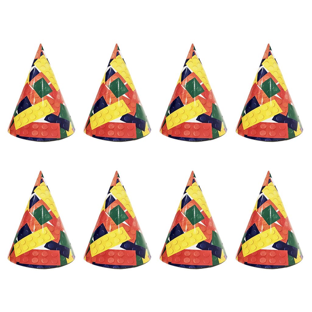 Lego Party Theme Hats - 8PC