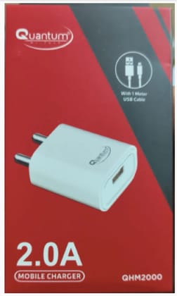 Quantum QHM2000 2A Universal Fast with 1 Meter V-8 USB - Type-C Mobile Charger