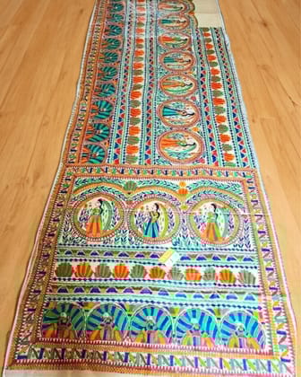 Silkmark Tussar Creative Madhubani Handpainted Beige Saree