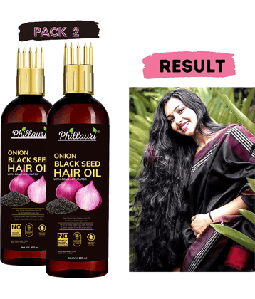 Phillauri Black seed Onion Oil for Hair Regrowth Hair Oil for Men and Women Hair Oil (100 ml) Pack of 2