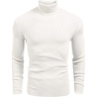 Fashlook Woven Design Full Sleeve Casual White Sweaters For Mens