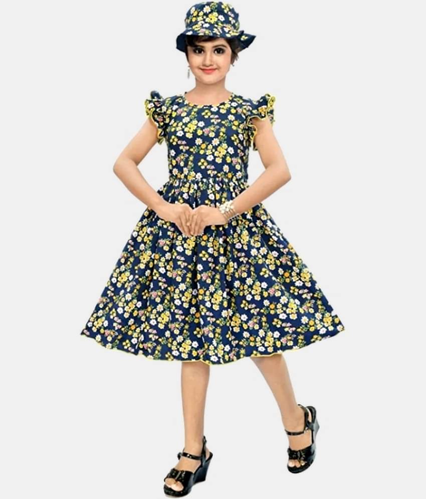 4 YOU Cotton Blend Frock For Girls ( Pack of 1 , Multicolor )