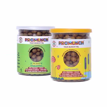 Dual Pack Protein Snacks (Tangy Pudina, Noodle Masala) 150gm x 2