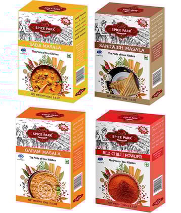 Spice Park 400 gm Laal Mirch (Red Chili) ( Pack of 4 )