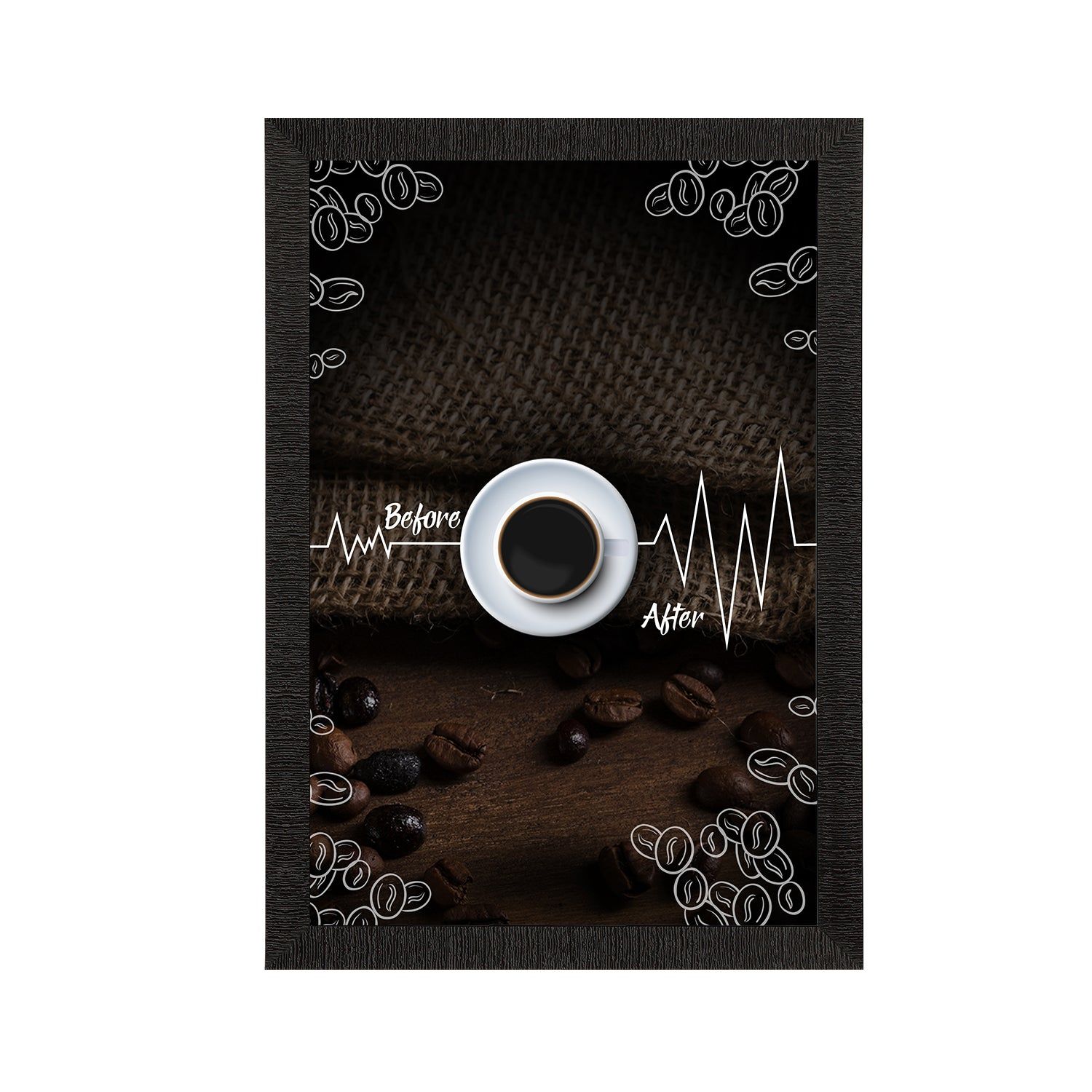 Before and After Coffee Satin Matt Texture UV Art Painting