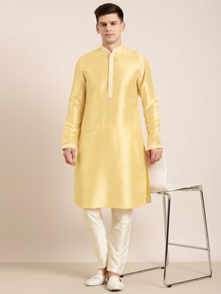 Yellow Embroidered Kurta Set-Made To Measure / Kurta Churidaar Set