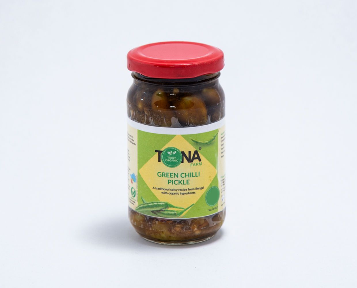Tona Organic Green Chili Pickle, 200 gm
