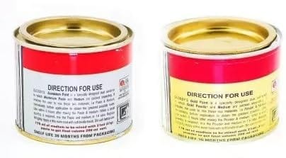 1001 ALUMINIUM PAINT + GOLD PAINT COMBO 200ML+200ML DUAL PACK BEST FINISH ALUMINIUM (SILVER), GOLD Enamel Wall Paint (400)