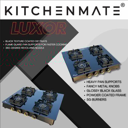Kitchenmate Luxor Premium Glasstop Cooktop with Black Texture Excellence