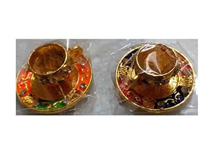 VARNI CREATION Ladoo Gopal Diamond Small Cup-Saucer Set (Multi)