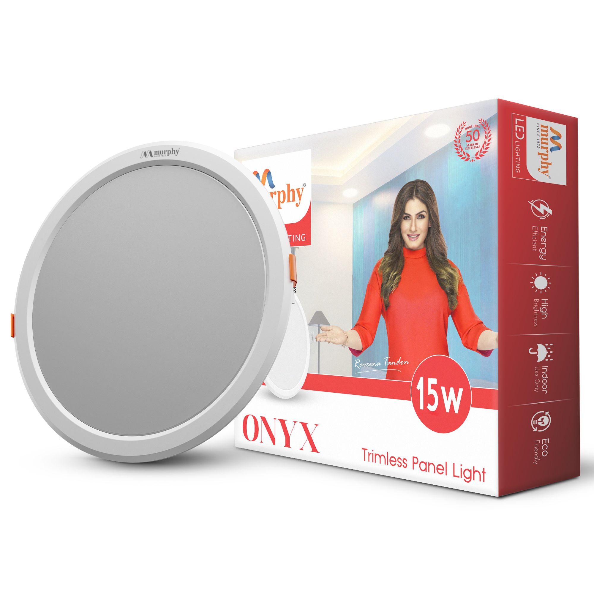 Murphy 15W Trimless Round Recess Panel Light-Warm White / Pack of 1