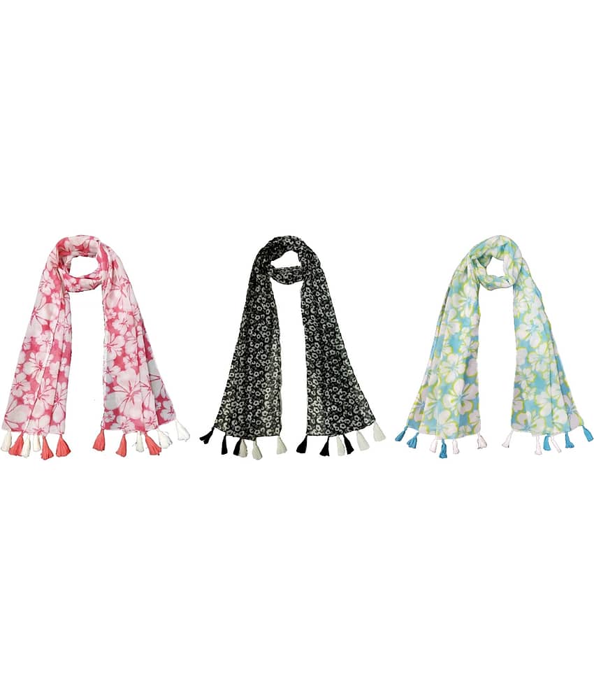 stolevilla Multi Poly Cotton Yarn Stoles ( Pack of 3 )