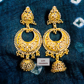 Traditional 1gm gold and micron plated  jhumkis