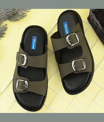 Karsun Olive Men's Thong Flip Flop