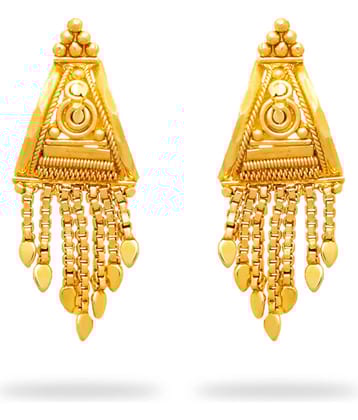 LUV FASHION Golden Chandbalis Earrings ( Pack of 1 )