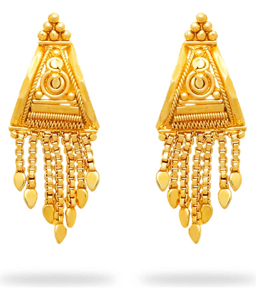 LUV FASHION Golden Chandbalis Earrings ( Pack of 1 )