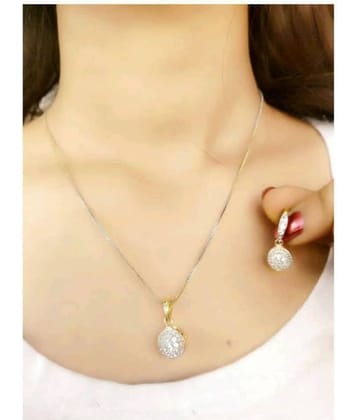 Bhagya Lakshmi Women's Pride AD Stone Alloy Contemprary Pendent With Earrings For Women