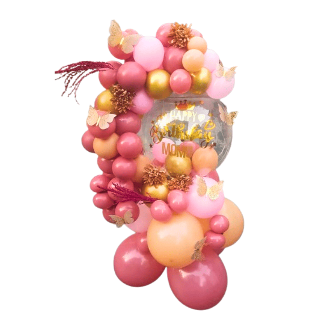 Happy Birthday M-O-M Letter Ballon Bouquet