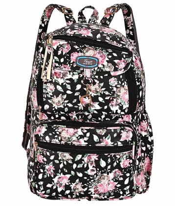 SVB BAG 30 Ltrs Leather Backpack *For Women ( Black ) - Black