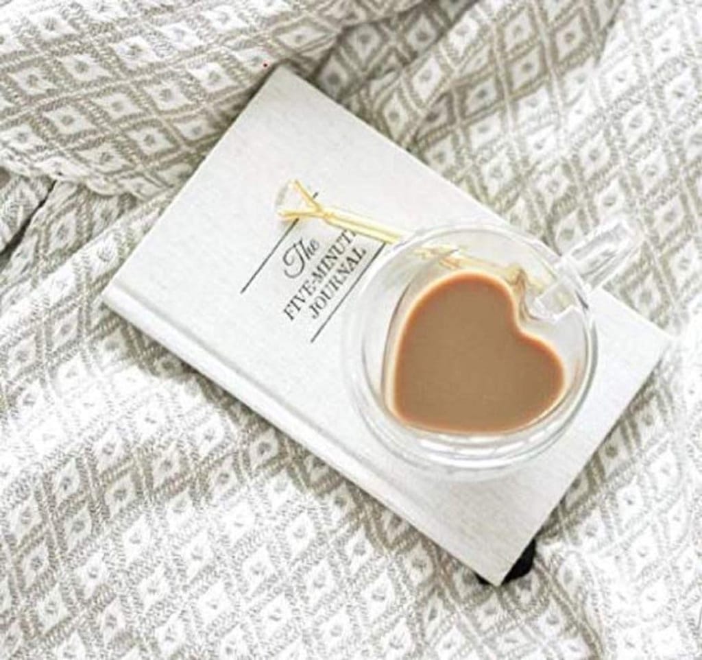 Heart Shaped Transparent Double Walled Insulated Glass Coffee Mugs or Tea Cups with Unique Handle (410 Ml)