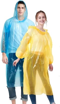Disposable Poncho: Emergency Rain Gear for Unexpected Downpours - Lightweight and Compact for Easy Storage (Colour - Assorted) by Total Sporting And Fitness Solutions Pvt Ltd
