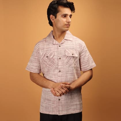 Eka Dwi Khadi Cuban Collar Shirt #40-XS / Half Sleeves