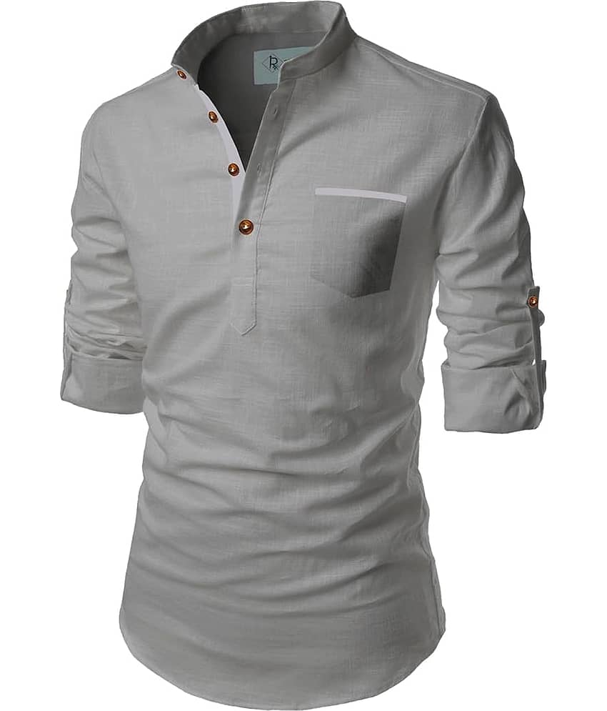TrendiVastra Turquoise Cotton Blend Men's Shirt Style Kurta ( Pack of 1 )