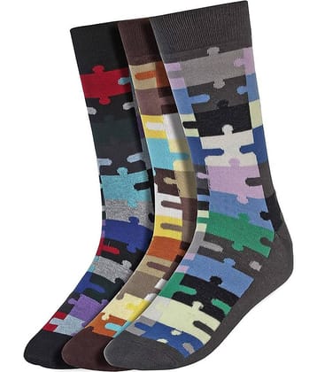 Creature - Cotton Men's Printed Multicolor Full Length Socks ( Pack of 3 )