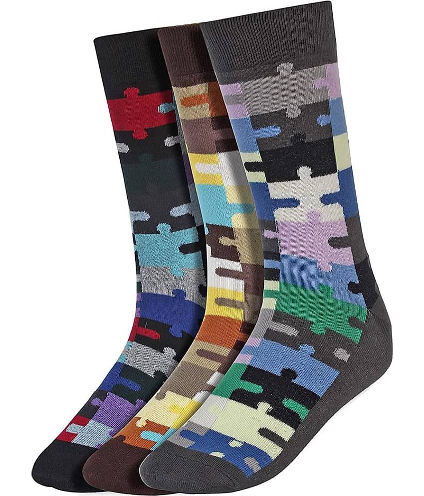 Creature - Cotton Men's Printed Multicolor Full Length Socks ( Pack of 3 )