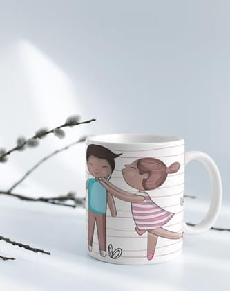 The Magical Gifts Love Theme Printed Ceramic Mug 325ml Gift for Boyfriend Girlfriend Anniversary Romantic Couple Present Cute Coffee Tea Cup for Valentine Engagement