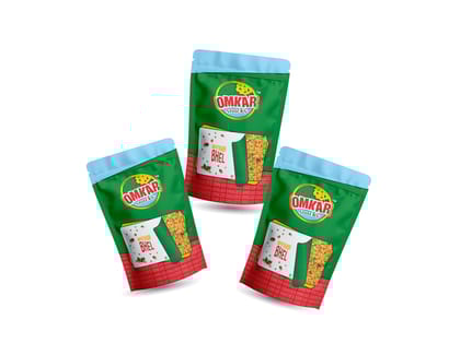 Omkar Snacks | Mastikhor Bhel - 200 gms - Pack of 3| Healthy snacks with 50% less oil I No Added Preservatives |Sev - Murmura - Puffed Rice | Chatpata - Savoury - Namkeen I