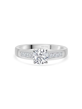 0.5 Carat Silver American Diamond Solitaire Ring-13