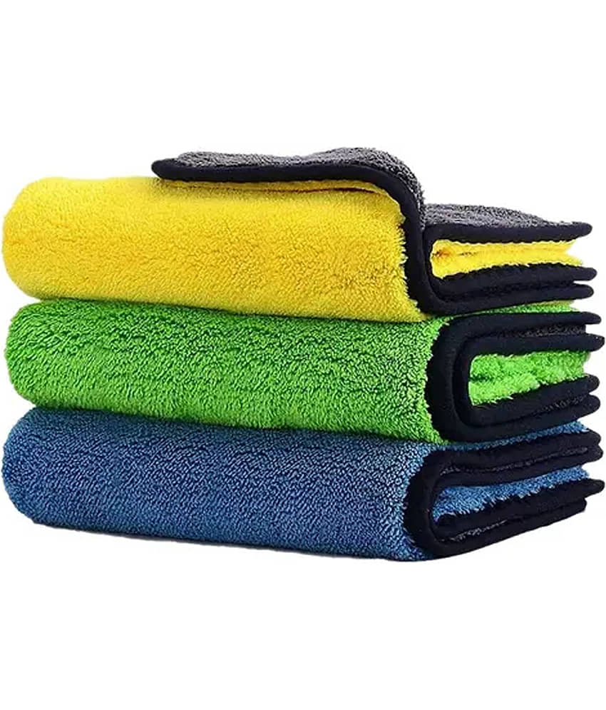 Bizarro.in Multicolor 800 GSM Microfiber Cloth For Automobile ( Pack of 3 )