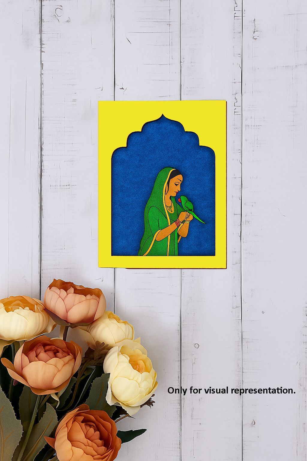 Dbeautify's DIY MDF Traditional Rajasthani Lady with Parrot