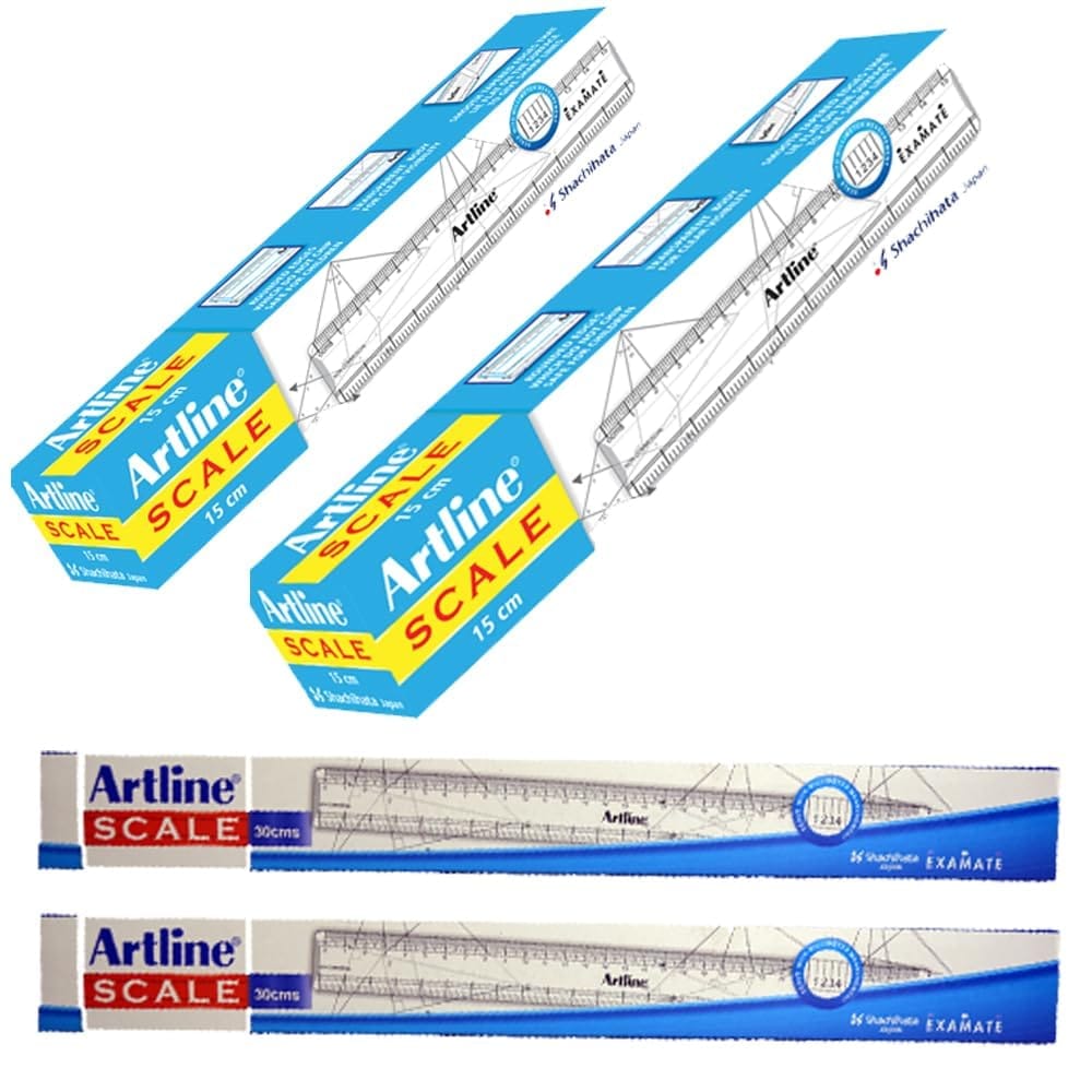 Artline 15 & 30 Centimeter Scale Pack of 10 X 4 | For School & Office Purpose