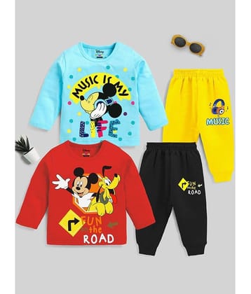 Kuchipoo Pack of 2 Boys Cotton Blend T-Shirt & Trackpants Set ( Multicolor1 )