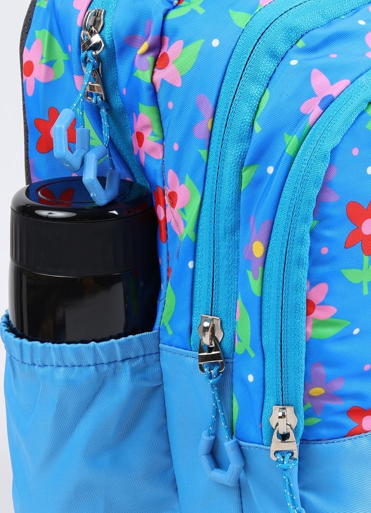 PB Pearlbags Tulip 12L Printed Backpack , 3 Compartments, Bottle Holder, Organizer, Premium Fabric, Water Resistant Anti Theft , School Bag for Boys and Girls