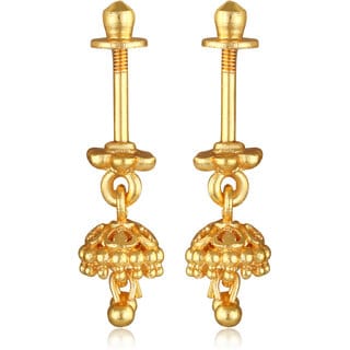 Vivastri Premium 1 Gram Gold Plated Alloy Bugadi Earrings for Women  Girls - VIVA1038BUGADI