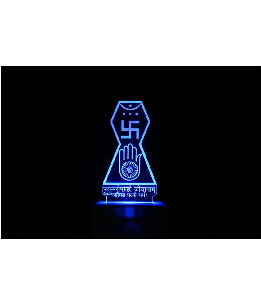 SUPER AJANTA Jain Logo 2038 3D Night Lamp Multi - Pack of 1