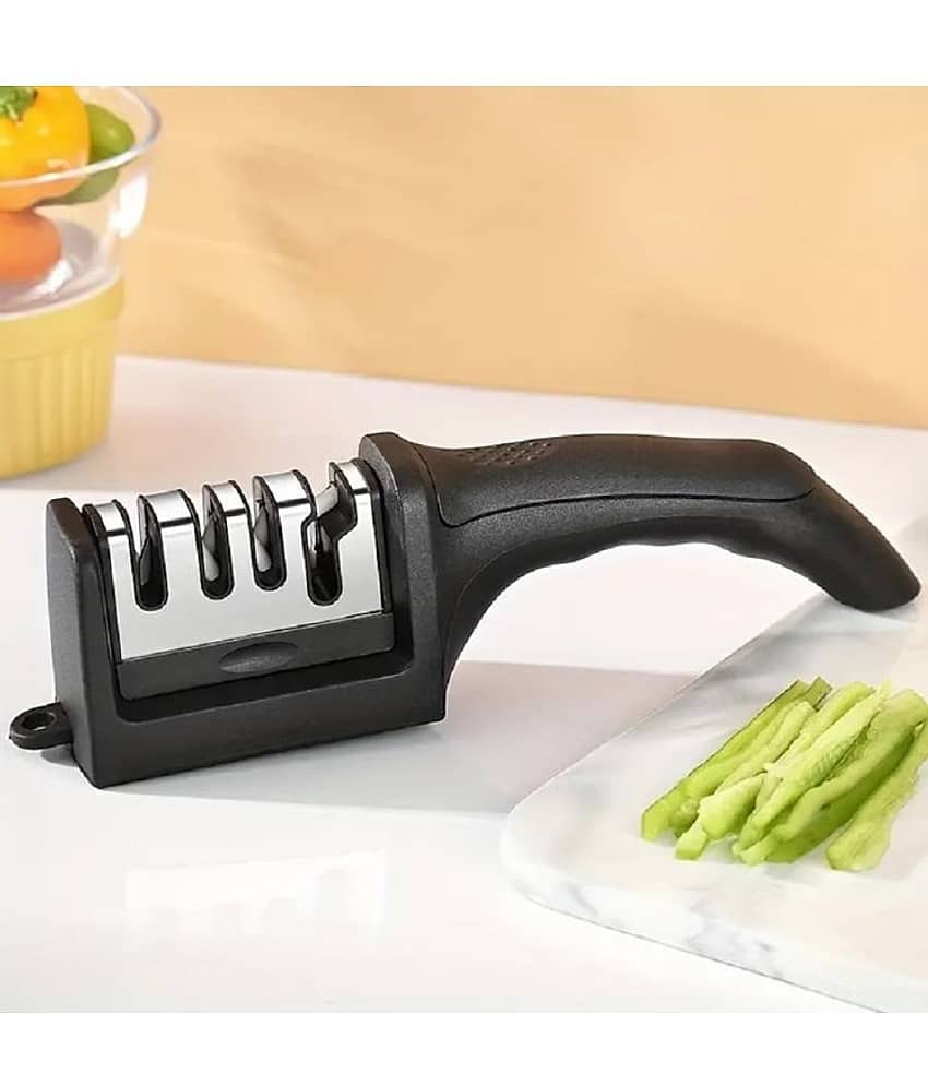 Shopeleven Black Iron Knife Sharpner Blade Length 5 cm ( Pack of 1 )