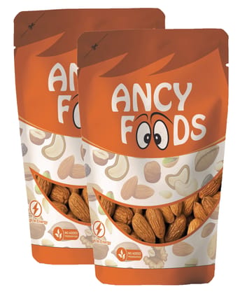 Ancy Almonds 500 Grams (250 Grams X 2) - Big Size Badam Dry fruit |Rich in Vitamins and Build Immunity | Nutritious and Dietary Fibre Almond with Crunchy Texture | Badam Nuts for Snacking, Ba