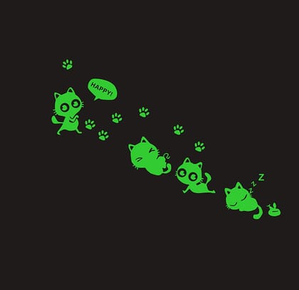 DreamKraft Glow in Dark Radium Funny Cartoon Wall Sticker(Green, 51 cm X 36 cm)