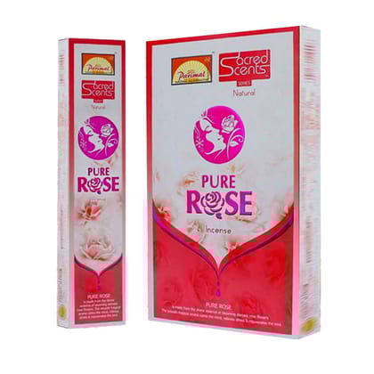 Parimal Sacred Scents Pure Rose Natural Handrolled Masala Incense Sticks Agarbatti Sticks 24 grm Box Pack of 6 (24 Gm X6 =144 Grm) 6 Box Rose