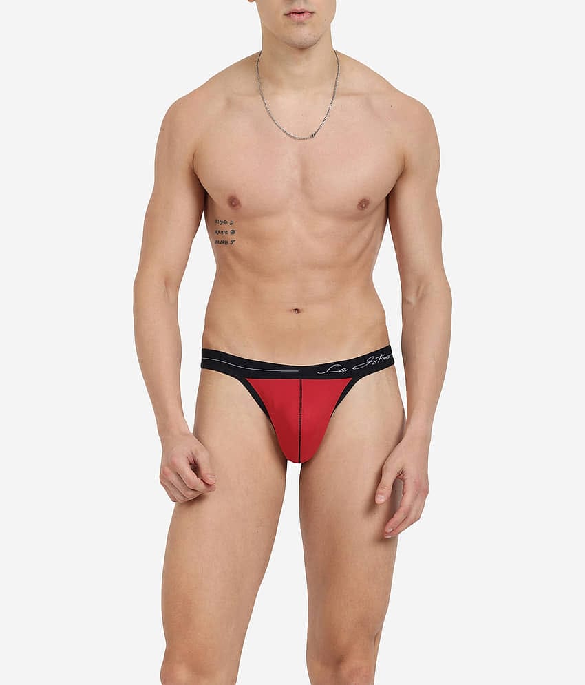 La Intimo Pack of 1 Lycra Thongs For Men's ( Blue )