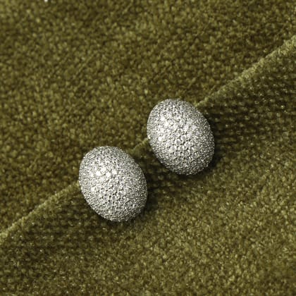 Silver Glory Crystals Stud Earrings