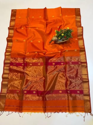 Pure Maheshwari lotus butta saree